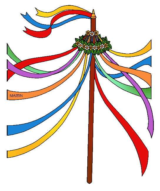 a may pole with ribbons